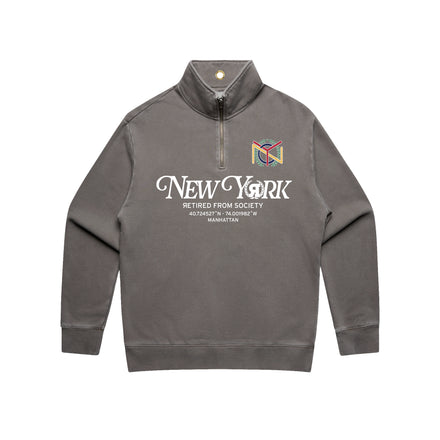 NEW YORK COORDINATE HALF ZIP CREWNECK