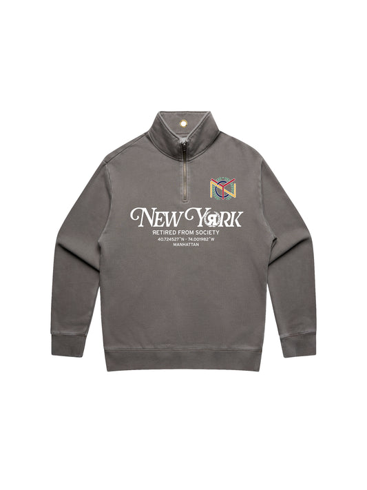 NEW YORK COORDINATE HALF ZIP CREWNECK