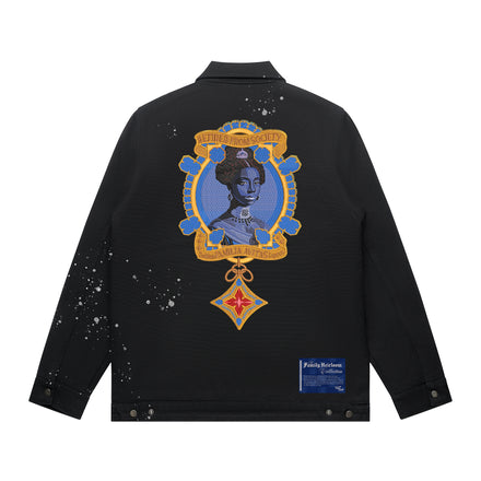 FAMILY BROOCH EMBROIDERED CANVAS JACKET